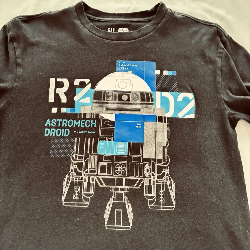 Gap Star Wars Black Youth XXL Long Sleeve Tee Shirt  R2D2 Astromech Droid Cool